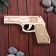 Souvenir wooden pistol is an elastic band, shoots with elastic bands