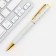 Pen in the gift case “Golden Teacher”, metal, blue paste, writing node 1.0 mm