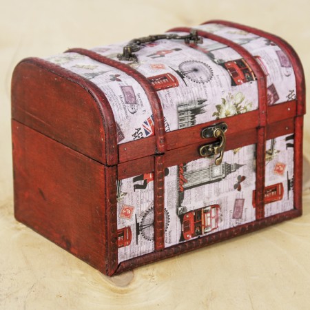 Casket wood chest "Traveling in Europe" 15x20x15 cm-6
