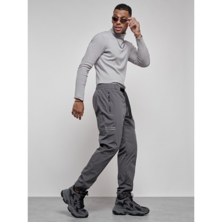 Pants insulated sports male winter, size 52, color gray color-13
