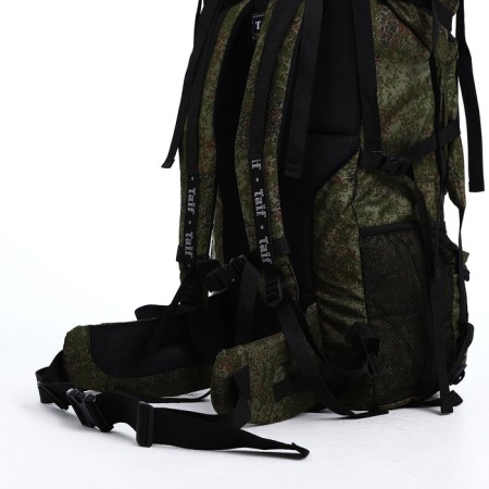 Tourist backpack, TAIF, 100 L, cord department, 2 outer pockets, green color-6