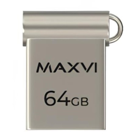 USB flash drive 64 GB MaxVi MM Metallic Silver Mini, metal / FD64GBUSB20C10MMM-1