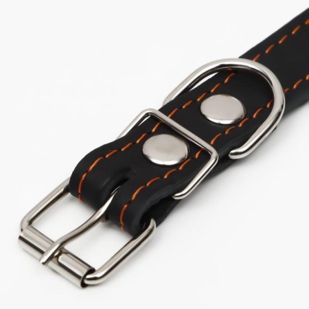 Collar leather single-layer, dimensionless, 56 x 2.5 cm, Osh 17-44 cm, black-3