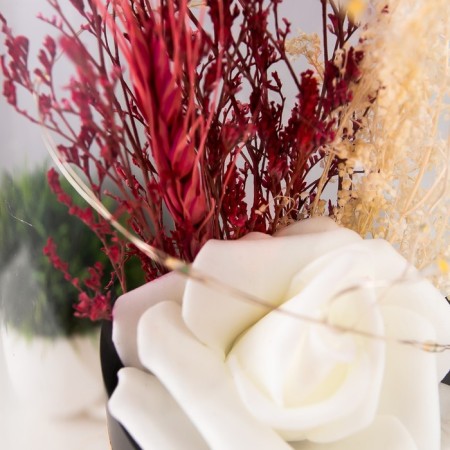 Network Sales "White Rose in the bouquet" LED 3AAA 10x10x21 cm Risalux-3
