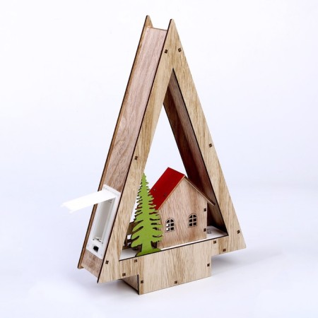 Decor with backlight "House in the form of a Christmas tree" 18 × 5 × 28 cm-6