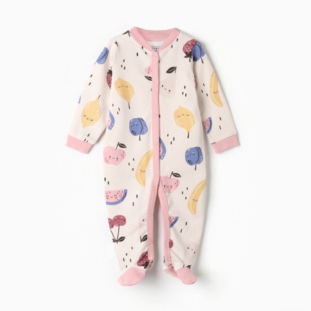 Combineson children, cream color/fruits, height 86 cm