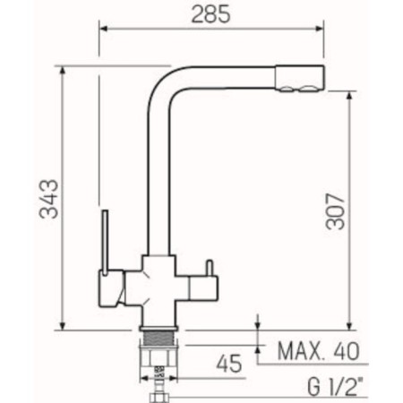 Kitchen mixer "RMS" SL130-015F, output for drinking water, 35 mm cartridge, brass, chrome 102856-4