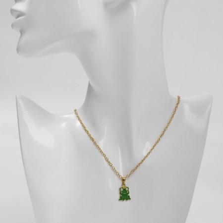 Pendant "Princess-Floor", green color in gold, 40 cm-5
