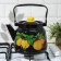 Enamged kettle, 3.5 l, black color, mix drawing