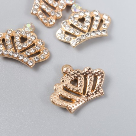 Decor for creativity Metal "Crown of the Emperor" gold, rhinestones 1.4x1.9 cm-1