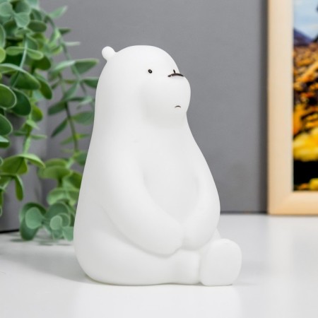 Nightlight "Bear" LED battery 3XLR white 11x8.5x14 cm