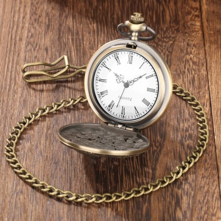 Pocket clock "Dragon", quartz, d dial-4.7 cm, chain L-38 cm-7