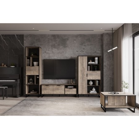 Table magazine folk, 800x500x450, oak grunge sand-2