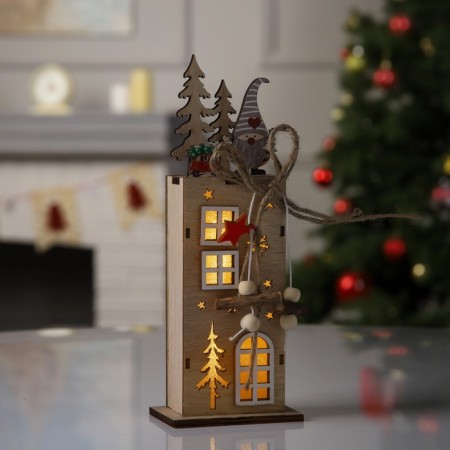 LED figure "Gift Factory" 7.5 × 22 × 5 cm, wood, batteries LR1130x3, glow warm white