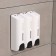 The dispenser for soap, shampoo, shower gel, 3 compartments of 350 ml, white color