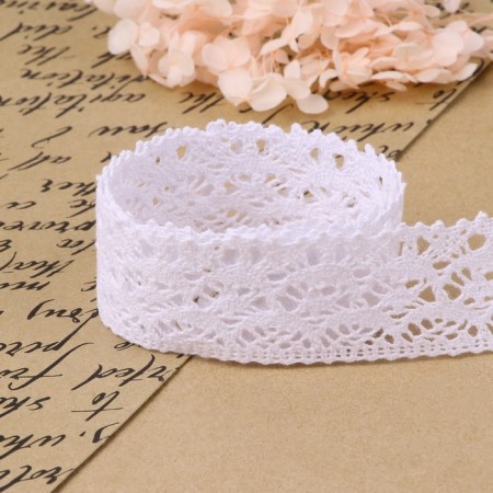 Knitted lace, 40 mm × 10 ± 1 m, white color-2