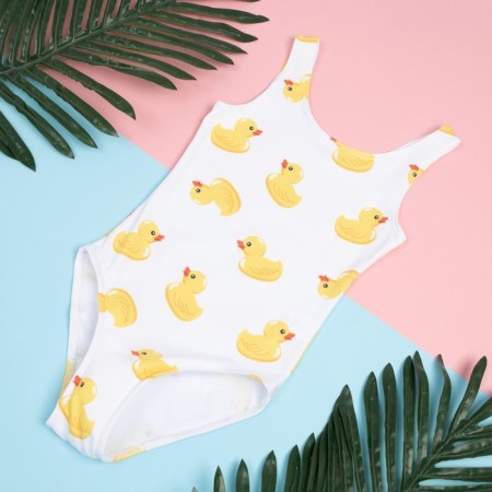 Baby swimsuit KAFTAN "Ducks", height 122-128 cm, white-5