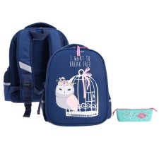 Frame backpack 36 x 28 x 17 cm, + pencil case, Bruno VisConti 