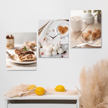 Carty watch wall modular "Good morning", 49x39 cm, silent, triptych