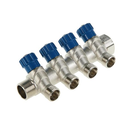 VALTEC collector, with valves, 3/4 "x 1/2" 4 exits, with external thread