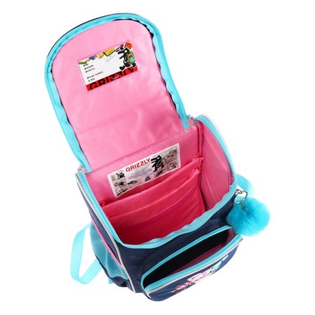 School standard, 33 x 25 x 13 cm, Grizzly, + bag for shoes, plush, black-7