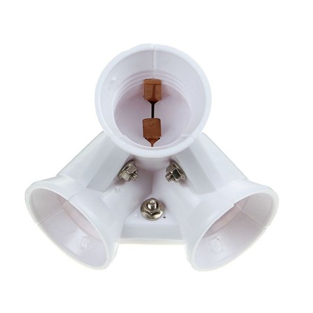 ECLA adapter, from the basement E27 to 3xe27, white-2