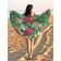 Pareo and beach rug "Tropical flowers", d = 150 cm