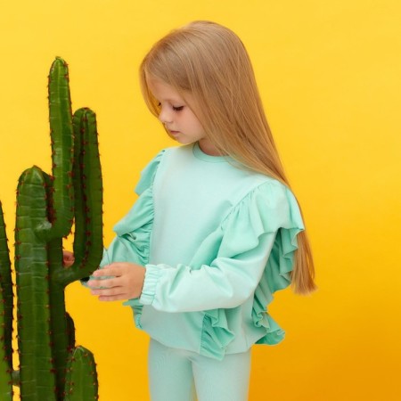Sweatshirt for girl KAFTAN "Basic Line" size 32 (110-116), mint color