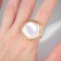 Ring "mother -in -law" circle, white color in gold, dimensionless