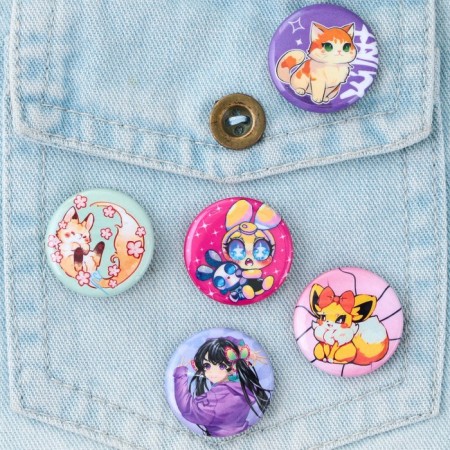 Metal icon, sunset "anime", d = 2.5 cm, mix-2