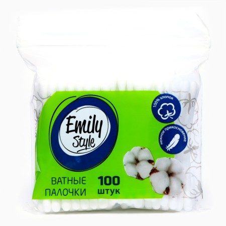 Cotton sticks Emily Style, package 100 pcs.