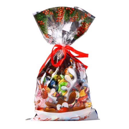 Gift package "Happy New Year!" 20 x 35 cm, colored metallized pattern-2