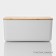 Storage container with lid and handles LadoM "Natural", 36 × 25 × 16.5 cm, white color