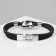 Male bracelet "poison", black color with silver, 22 cm