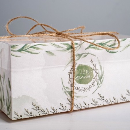 Capcake box, confectionery packaging, 2 cells "for you", 16 x 8 x 7.5 cm-1