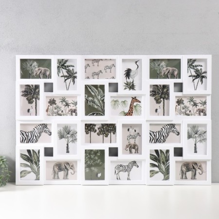 Photo frame plastic in 24 photos 10x15 "Big Family" White 85x3x57 cm