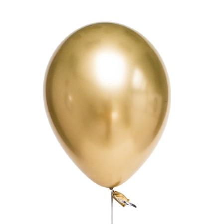 Latex ball 14 "Chrome", set of 50 pcs., Golden color