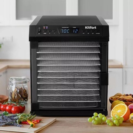 Drywall for vegetables and fruits KitFort KT-1932, 480 W, 11 tiers, black-1