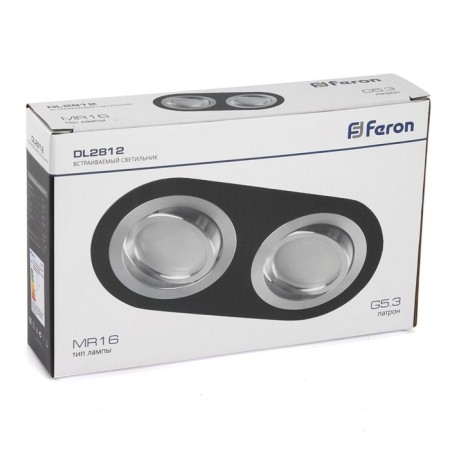 Introductive Lamp Feron DL2812, IP20, G5.3, 50 W, 175x92x25 mm, Black/Chrome color-1