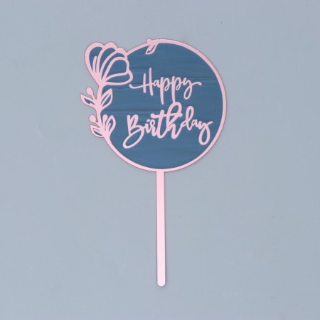 Topper "Happy Birthday", color pink gold