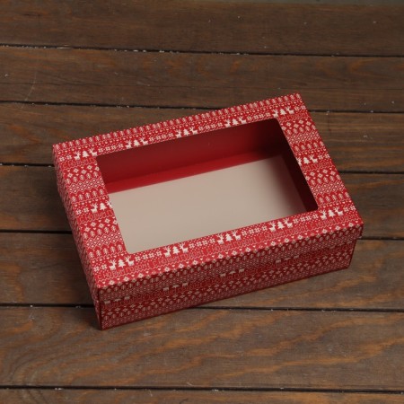 The box is folding, the lid is, with the "New Year's atmosphere" window 30 x 20 x 9 cm-1