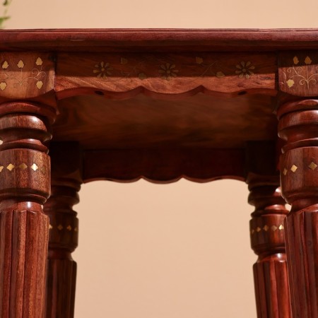 Coffee table 38x38x42 cm, shisham tree-5