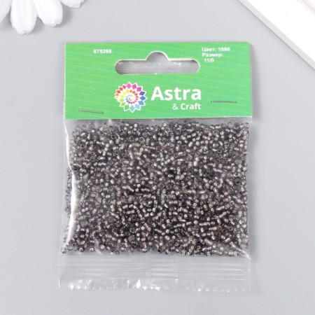 Beads "Astra" 11/0, 20 g (1096 lavender/transparent)-2