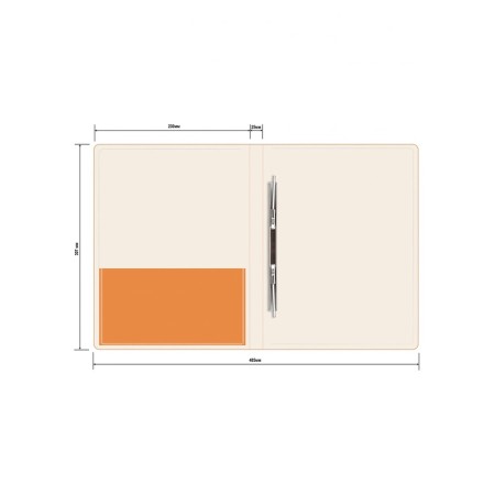 Folder with A4, 700 μm, 27 mm, calligrata duble neon, inner pocket, up to 180 sheets, orange neon-3