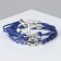 Unisex Bracelet "Magic of Signs" anchor and helm, blue color with silver, 18 cm