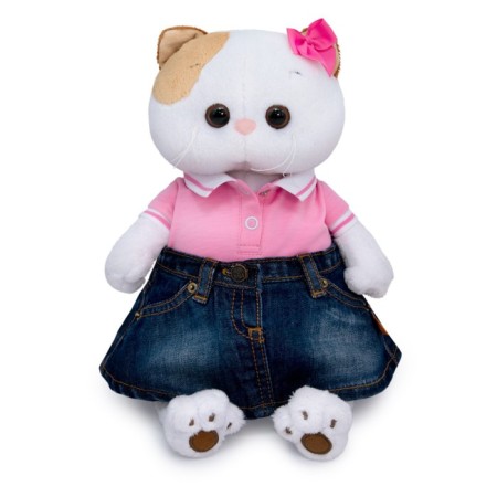 Soft toy "Lee in jeans skirt and polo T-shirt", 27 cm-4