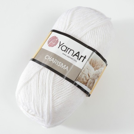 Yarn "Charisma" 80% wool, 20% acrylic 200m/100g (501 white)-2