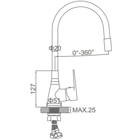 ACCOONA A4890K-5 kitchen mixer, single-leaf, flexible spout, 2 modes, green-6