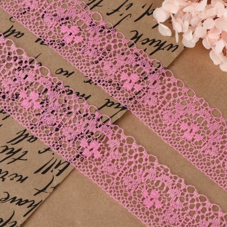 Capricon lace, 35 mm × 10 ± 1 m, pink color-1