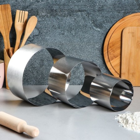 A set of baking forms and calculation "Circle", D-20, H-10 cm, 3 pcs
